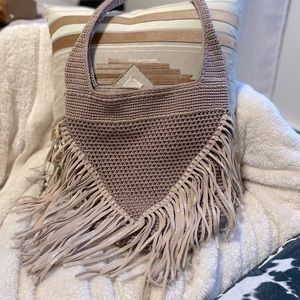 Mauve Knit tote purse